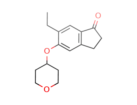 Molecular Structure of 760994-03-4 (1H-Inden-1-one, 6-ethyl-2,3-dihydro-5-[(tetrahydro-2H-pyran-4-yl)oxy]-)