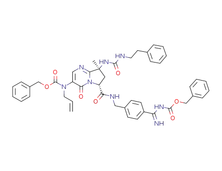(6R,8S)-allyl-{6-[4-(benzyloxycarbonylamino-imino-methyl)-benzylcarbamoyl]-8-methyl-4-oxo-8-(3-phenethyl-ureido)-4,6,7,8-tetrahydro-pyrrolo[1,2-a]pyrimidin-3-yl}-carbamic acid benzyl ester