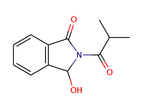 Molecular Structure of 26004-86-4 (1H-Isoindol-1-one, 2,3-dihydro-3-hydroxy-2-(2-methyl-1-oxopropyl)-)