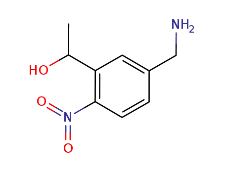 Molecular Structure of 138957-91-2 (Benzenemethanol, 5-(aminomethyl)-a-methyl-2-nitro-)