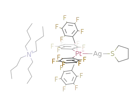 tetrabutylammonium tetrakis(pentafluorophenyl)-1κ4C1-tetrahydrothiophene-2κS-platinumargentate (Ag-Pt)