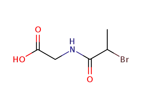 Molecular Structure of 25413-03-0 ((2-BROMO-PROPIONYLAMINO)-ACETIC ACID)