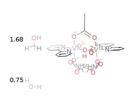 [(V(IV)O)2(μ-OH)(μ-OAc)(μ-(N-2-mercapto-propionyl-glycine disulfide-H2)(2,2'-bipyridine)2]*1.68MeOH*0.75H2O