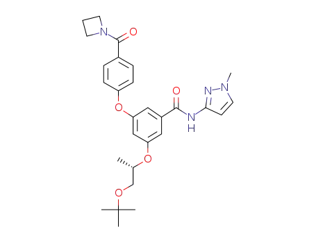 3-[4-(Azetidin-1-ylcarbonyl)phenoxy]-5-[(1S)-2-tert-butoxy-1-methylethoxy]-N-(1-methyl-1H-pyrazol-3-yl)benzamide