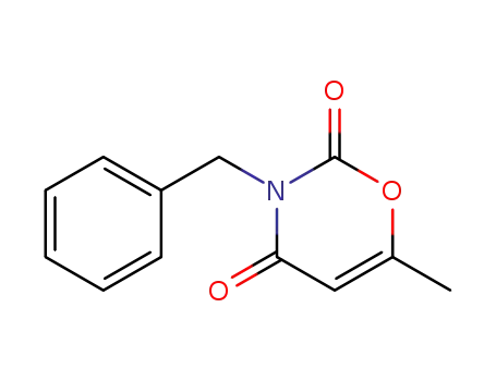 Molecular Structure of 10128-99-1 (2H-1,3-Oxazine-2,4(3H)-dione, 6-methyl-3-(phenylmethyl)-)
