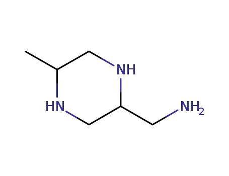 Molecular Structure of 136665-35-5 (2-Piperazinemethanamine,5-methyl-(9CI))
