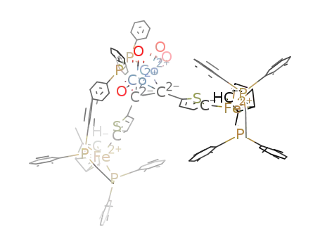 Co2(CO)4(dppm)CC((thiophene-2,5-diyl)Fe(η5-C5H4Me)(dppe))2