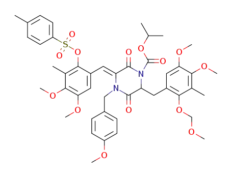 (3Z)-1-isopropyloxycarbonyl-6-[4,5-dimethoxy-2-(methoxymethoxy)-3-methylphenylmethyl]-3-[[4,5-dimethoxy-3-methyl-2-(4-methylphenylsulfonyloxy)phenyl]methylene]-4-(4-methoxyphenylmethyl)piperazine-2,5-dione