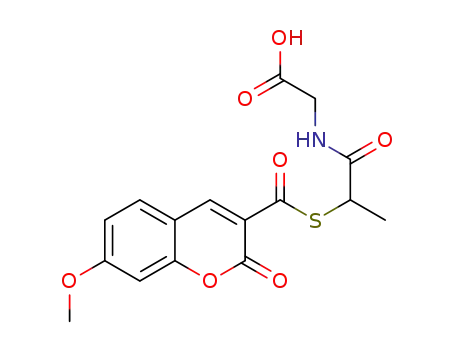 2-{2-[(7-methoxy-2-oxo-2H-chromene-3-carbonyl)thio]propanamido}acetic acid