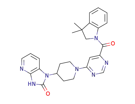 1-{1-[6-(3,3-dimethyl-2,3-dihydroindole-1-carbonyl)-pyrimidin-4-yl]piperidin-4-yl}-1,3-dihydro-imidazo[4,5-b]pyridin-2-one