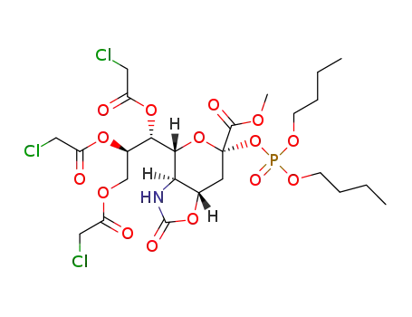 methyl (5-amido-7,8,9-tri-O-chloroacetyl-5-N,4-O-carbonyl-2-(dibutylphosphoryl)-3,5-dideoxy-D-glycero-α-D-galacto-non-2-ulopyranoside)onate