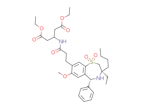 diethyl 3-({3-[(3R,5R)-3-butyl-3-ethyl-7-(methyloxy)-1,1-dioxido-5-phenyl-2,3,4,5-tetrahydro-1,4-benzothiazepin-8-yl]propanoyl}amino)pentanedioate
