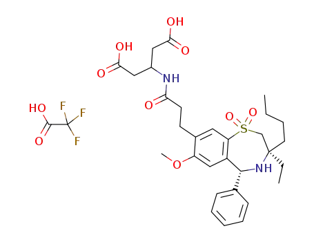 3-({3-[(3R,5R)-3-butyl-3-ethyl-7-(methyloxy)-1,1-dioxido-5-phenyl-2,3,4,5-tetrahydro-1,4-benzothiazepin-8-yl]propanoyl}amino)pentanedioic acid trifluoroacetate