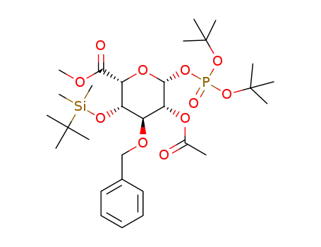 methyl (dibutylphosphate-2-O-acetyl-3-O-benzyl-4-O-tert-butyldimethylsilyl-β-L-idopyranosid)uronate