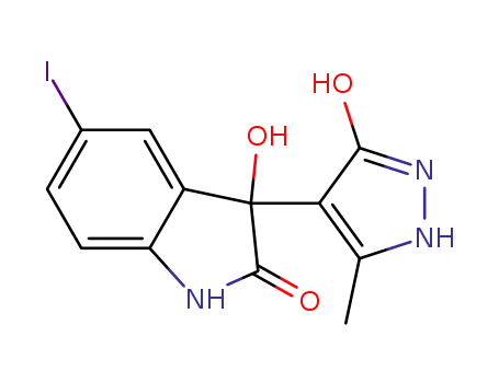 3-hydroxy-3-(3-hydroxy-5-methyl-1H-pyrazol-4-yl)-5-iodoindolin-2-one