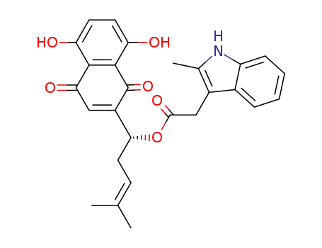 (R)-1-(5,8-dihydroxy-1,4-dioxo-1,4-dihydronaphthalen-2-yl)-4-methylpent-3-enyl 2-(2-methyl-1H-indol-3-yl)acetate