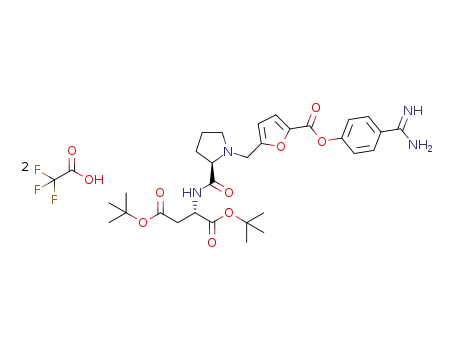 N-(N-{[5-(4-amidinophenoxycarbonyl)furan-2-yl]methyl}-D-prolyl)-L-aspartic acid di-tert-butyl ester bis(trifluoroacetate)
