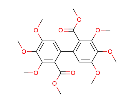 Molecular Structure of 1968-73-6 ([1,1'-Biphenyl]-2,2'-dicarboxylic acid, 3,3',4,4',5,5'-hexamethoxy-,
dimethyl ester)