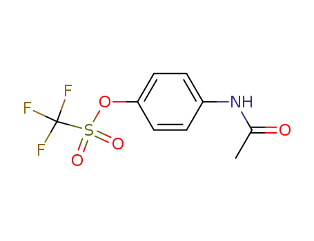 Molecular Structure of 32578-30-6 (Methanesulfonic acid, trifluoro-, 4-(acetylamino)phenyl ester)