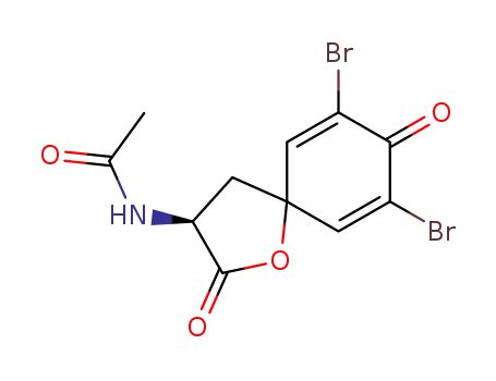 (S)-3-acetylamino-7,9-dibromo-1-oxa-spiro[4.5]deca-6,9-diene-2,8-dione
