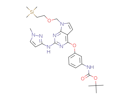 tert-butyl (3-((2-((1-methyl-1H-pyrazol-3-yl)amino)-7-((2-(trimethylsilyl)ethoxy)methyl)-7H-pyrrolo[2,3-d]pyrimidin-4-yl)oxy)phenyl)carbamate