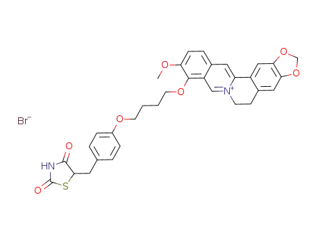 9-(4-(4-((2,4-thiazolidinedione-5-yl)methyl)phenoxy)butoxy)-O-berberine hydrobromide