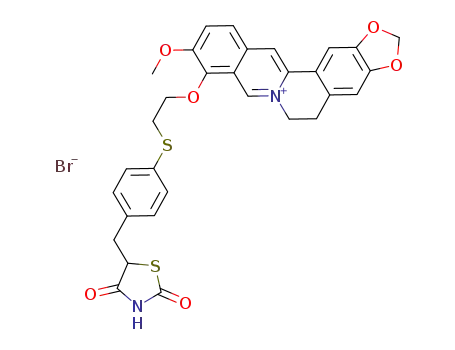 9-(3-(4-((2,4-thiazolidinedione-5-yl)methyl)phenylthio)propoxy)-O-berberine hydrobromide