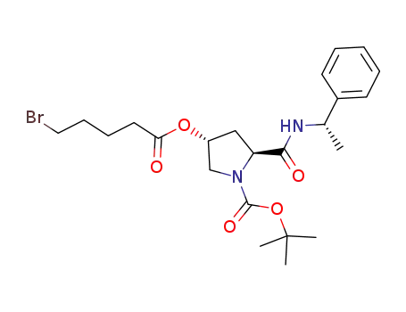 (2S,4R)-tert-butyl-2-((S)-1-phenylethylcarbamoyl)-4-(5-bromopentanoyloxy)pyrrolidine-1-carboxylate