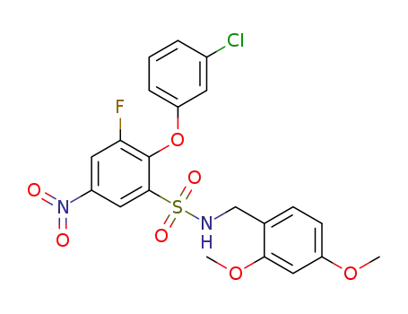 2-(3-chlorophenoxy)-N-(2,4-dimethoxybenzyl)-3-fluoro-5-nitrobenzenesulfonamide