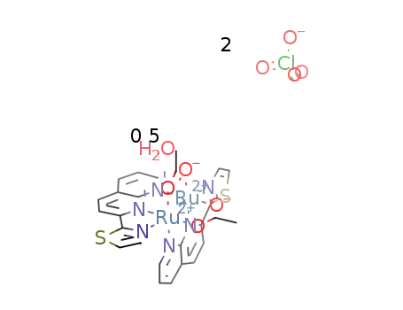 cis-[Ru2(2-(2-thiazolyl)-1,8-naphthyridine)2(OAc)2][ClO4]2(H2O)0.5