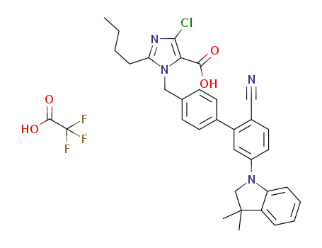 2-butyl-4-chloro-1-((2'-cyano-5'-(3,3-dimethylindolin-l-yl)-[1,1'-biphenyl]-4-yl)methyl)-1H-imidazole-5-carboxylic acid