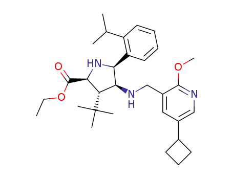 (2S,3S,4S,5S)-ethyl 3-(tert-butyl)-4-(((5-cyclobutyl-2-methoxypyridin-3-yl)methyl)amino)-5-(2-isopropylphenyl)pyrrolidine-2-carboxylate
