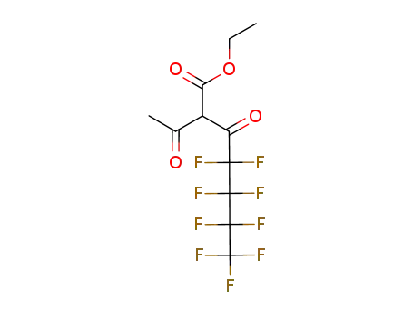 Molecular Structure of 116206-94-1 (Heptanoic acid, 2-acetyl-4,4,5,5,6,6,7,7,7-nonafluoro-3-oxo-, ethyl ester)