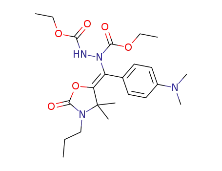 diethyl (Z)-1-((4,4-dimethyl-2-oxo-3-propyloxazolidin-5-ylidene)(4-(dimethylamino)phenyl)methyl)hydrazine-1,2-dicarboxylate