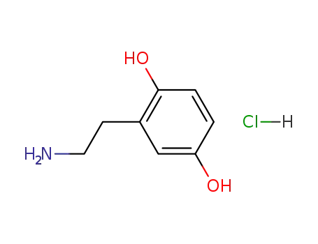 Molecular Structure of 88440-94-2 (1,4-Benzenediol, 2-(2-aminoethyl)-, hydrochloride)