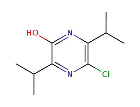 Molecular Structure of 87386-78-5 (2(1H)-Pyrazinone, 5-chloro-3,6-bis(1-methylethyl)-)