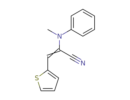 Molecular Structure of 91668-56-3 (2-Propenenitrile, 2-(methylphenylamino)-3-(2-thienyl)-)
