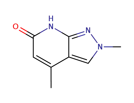 Molecular Structure of 73810-75-0 (6H-Pyrazolo[3,4-b]pyridin-6-one, 1,2-dihydro-2,4-dimethyl-)