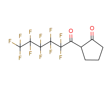 Molecular Structure of 141478-84-4 (Cyclopentanone, 2-(2,2,3,3,4,4,5,5,6,6,6-undecafluoro-1-oxohexyl)-)