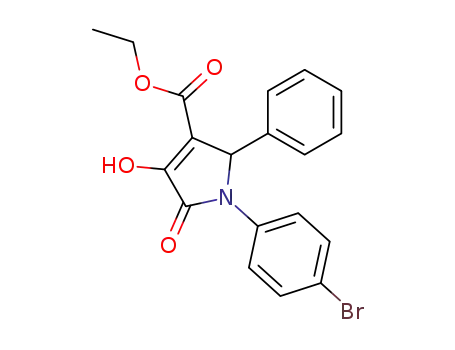 Molecular Structure of 139325-41-0 (1H-Pyrrole-3-carboxylic acid,
1-(4-bromophenyl)-2,5-dihydro-4-hydroxy-5-oxo-2-phenyl-, ethyl ester)