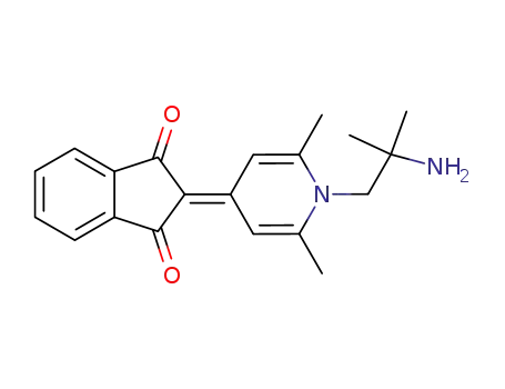 Molecular Structure of 95835-40-8 (1H-Indene-1,3(2H)-dione,
2-[1-(2-amino-2-methylpropyl)-2,6-dimethyl-4(1H)-pyridinylidene]-)