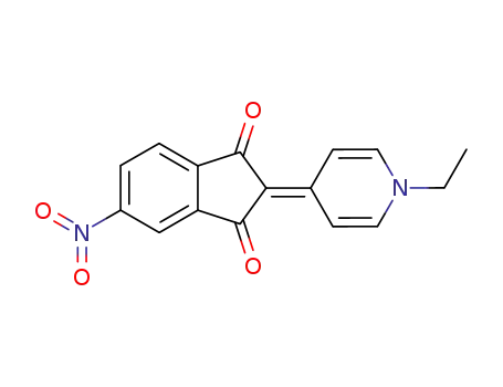 Molecular Structure of 111973-22-9 (1H-Indene-1,3(2H)-dione, 2-(1-ethyl-4(1H)-pyridinylidene)-5-nitro-)