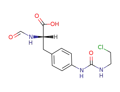 Molecular Structure of 94976-27-9 (L-Phenylalanine, 4-[[[(2-chloroethyl)amino]carbonyl]amino]-N-formyl-)