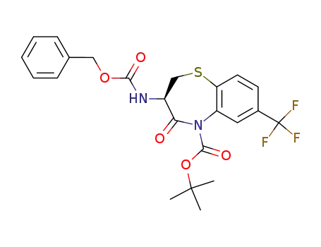 tert-butyl (R)-3-benzyloxycarbonylamino-4-oxo-7-trifluoromethyl-2,3,4,5-tetrahydro-1,5-benzothiazepine-5-acetate