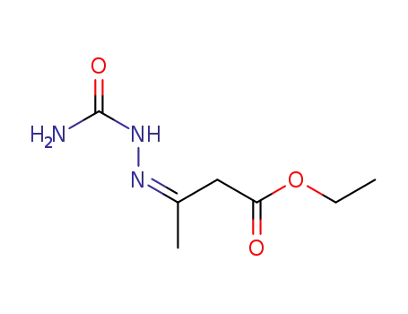 Molecular Structure of 160808-62-8 (Butanoic acid, 3-[(aminocarbonyl)hydrazono]-, ethyl ester, (3Z)-)