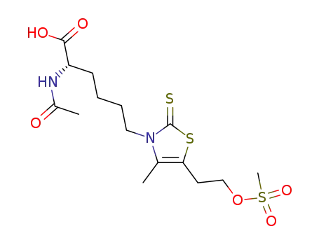 3-<(5S)-5-acetamido-5-carboxypentyl>-5-(2-methylsulfonyloxyethyl)-4-methylthiazole-2(3H)-thione