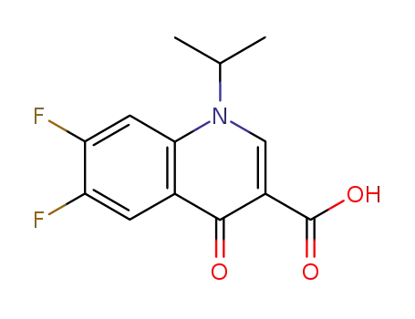 Molecular Structure of 174358-43-1 (3-Quinolinecarboxylic acid,
6,7-difluoro-1,4-dihydro-1-(1-methylethyl)-4-oxo-)