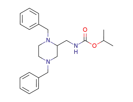 Molecular Structure of 253873-06-2 (Carbamic acid, [[1,4-bis(phenylmethyl)-2-piperazinyl]methyl]-,
1-methylethyl ester)