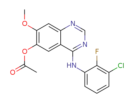 Molecular Structure of 740081-22-5 (4-((3-chloro-2-fluorophenyl)amino)-7-methoxyquinazolin-6-yl acetate)