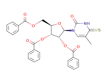 Molecular Structure of 28585-48-0 (Uridine, 5-methyl-4-thio-, 2',3',5'-tribenzoate)
